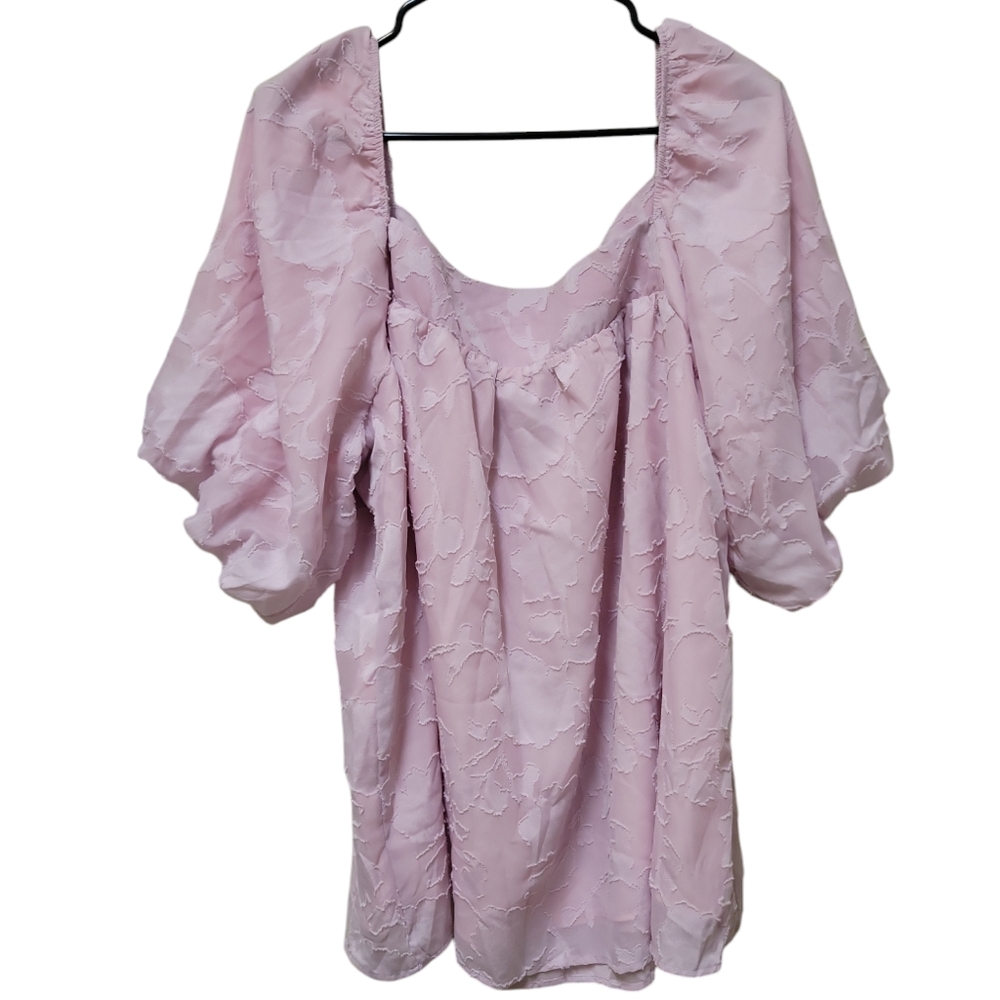 Women's Square Neck Ruffled Balloon Sleeve Loose Fit Flowy Floral Blouse - NWOT - Picture 4 of 6